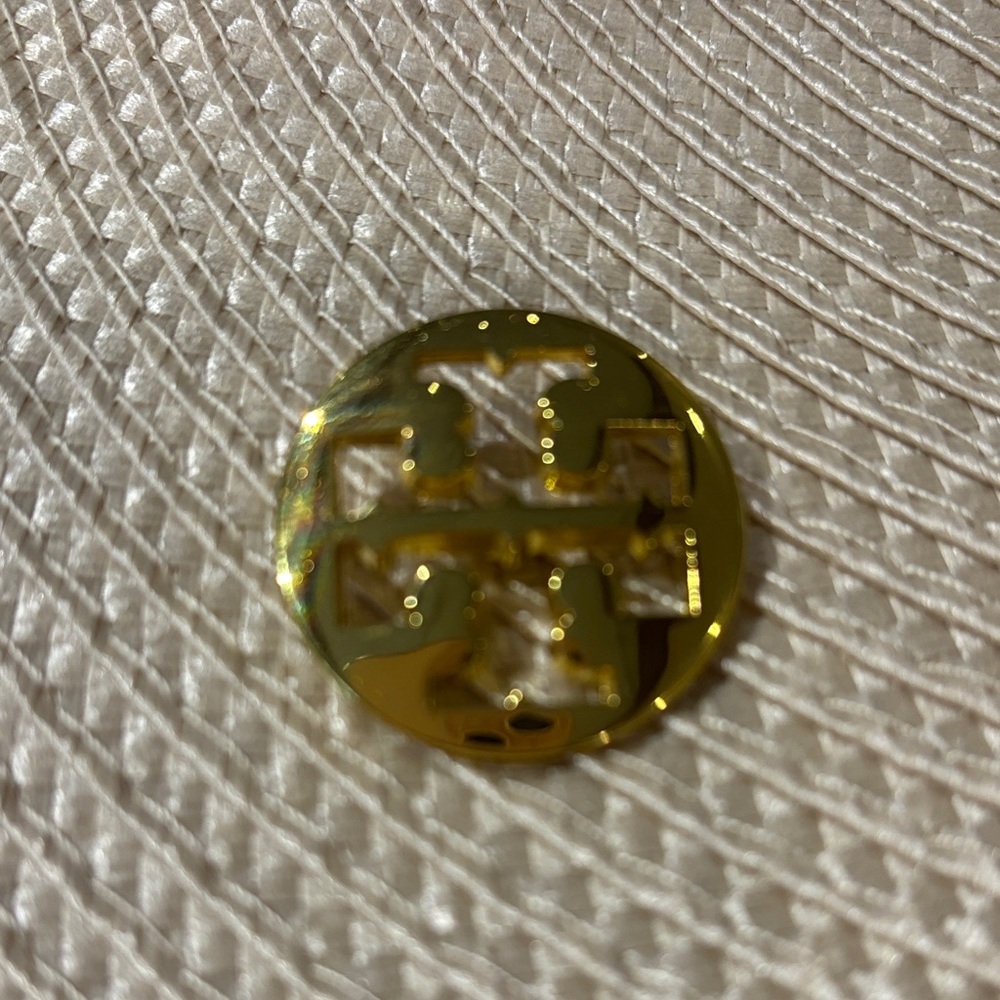 Tory Burch Gold Tone Button Round